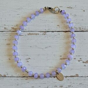 Dainty Light Lilac Quartz & Gold Filled Beaded Bracelet